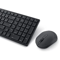 DELL KM555, Wireless, RF Wireless + Bluetooth, Plunger key switch, QWERTY, Black, Mouse included