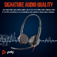 POLY Blackwire 3225 Stereo USB-C Headset +3.5mm Plug +USB-C/A Adapter (Bulk), Wired, Office/Call center, 20 - 20000 Hz, 92 g, Headset, Black