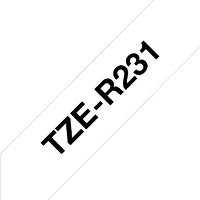 Brother TZe-R231 - Nero su bianco - Rotolo (1,2 cm x 4 m) 1 cassetta(e) Nastro - per Brother PT-D210, D600, H110, P-Touch Cube PT-P300, P-Touch Embellish PT-D215