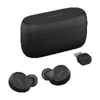 Jabra Evolve2 Buds UC - True wireless earphones con microfono - in-ear - Bluetooth - eliminazione rumore attivata - USB-C tramite adattatore Bluetooth - isolamento dal rumore - nero - Zoom Certificato, Ottimizzato per Google Meet