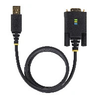 StarTech.com 3ft (1m) USB to Null Modem Serial Adapter Cable, Interchangeable DB9 Screws/Nuts, COM Retention, USB-A to RS232, FTDI, Level-4 ESD Protection, Windows/macOS/ChromeOS/Linux - Rugged TPE Construction, Black, 1 m, USB Type-A, DB-9, Male, Male