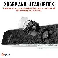 POLY Studio X52 All-In-One Video Bar, Group video conferencing system, 4K Ultra HD, 30 fps, 95, 5x, Android