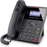 POLY Edge B20 IP Phone and PoE-enabled, IP Phone, Black, Wired handset, Desk/Wall, 2 lines, LCD