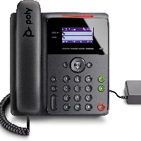 POLY Edge B10 IP Phone with Power Supply PRC, IP Phone, Black, Wired handset, Desk/Wall, 2 lines, LCD