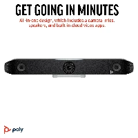 POLY Studio X52 All-In-One Video Bar, Group video conferencing system, 4K Ultra HD, 30 fps, 95, 5x, Android