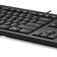 HP 125 Wired Keyboard, Full-size (100%), USB, Membrane, Black