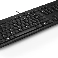 HP 125 Wired Keyboard, Full-size (100%), USB, Membrane, Black