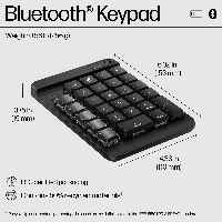 HP 435 Programmable Wireless Keypad, Wireless, Bluetooth, Mechanical, Black