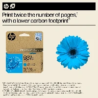 HP 937e EvoMore Cyan Original Ink Cartridge, Standard Yield, Cyan, 1 pc(s), 1650 pages, Single pack