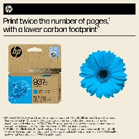HP 937e EvoMore Cyan Original Ink Cartridge, Standard Yield, Cyan, 1 pc(s), 1650 pages, Single pack