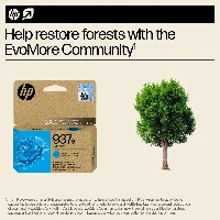 HP 937e EvoMore Cyan Original Ink Cartridge, Standard Yield, Cyan, 1 pc(s), 1650 pages, Single pack