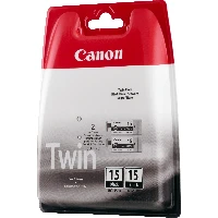 Canon BCI-15BK Black Ink Cartridge (Twin Pack), Pigment-based ink, 2 pc(s), Multi pack