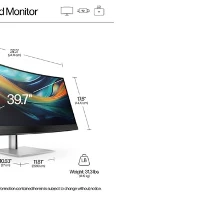 HP Series 7 Pro 39.7 inch 5K2K Conferencing Monitor-740pm, 100.8 cm (39.7