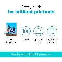 HP Everyday Photo Paper, Glossy, 200 g/m2, A4 (210 x 297 mm), 100 sheets, Gloss, 200 g/m, Inkjet, A4, 21x29.7 cm, 100 sheets
