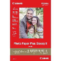 Canon PP-201 Glossy II Photo Paper Plus 10x15cm - 5 Sheets, Gloss, A6, 10x15 cm, 5 sheets, 150 mm, 100 mm