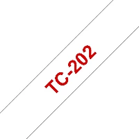 Brother Labelling Tape 12mm, Red on white, TC, Brother, P-touch PT8E, PT500, PT2000, PT3000, PT5000, 1.2 cm, 7.7 m