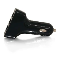C2G Smart 3-Port USB Car Charger, 4.8A Output, Auto, Cigar lighter, 5 V, Black