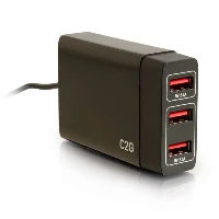 C2G 4-Port USB Car Charger with Extension for Passengers, 5.8A Output, Auto, Cigar lighter, 5 V, 1.2 m, Black