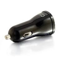 C2G Smart 2-Port USB Car Charger, 2.4A Output, Auto, Cigar lighter, 5 V, Black