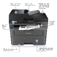 Brother MFC-L2800DW wireless all-in-one mono laser printer, Laser, Mono printing, 1200 x 1200 DPI, A4, Direct printing, Black