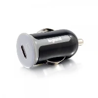 C2G 1-Port USB-C Car Charger, 3A Output, Auto, Cigar lighter, 5 V, 3 A, Black