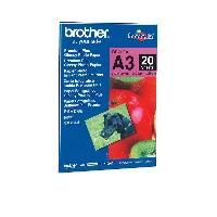 Brother A3 Glossy Paper, Gloss, 260 g/m, A3, Blue, Red, 20 sheets, 265 m