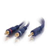 C2G 2m Velocity 3.5mm Stereo Male to Dual RCA Male Y-Cable, 3.5mm, Male, 2 x RCA, Male, 2 m, Black
