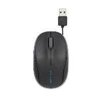 Kensington Pro Fit Retractable Mobile Mouse, Ambidextrous, Optical, USB Type-A, 1000 DPI, Black