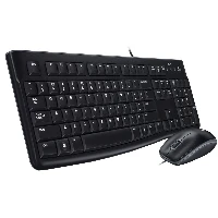 Logitech Desktop MK120, Wired, USB, QWERTY, Black, Mouse included