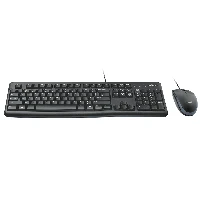 Logitech Desktop MK120, Full-size (100%), Wired, USB, QWERTY, Black, Mouse included