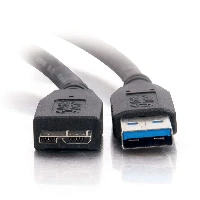 C2G 1m USB 3.0 A Male to Micro B Male Cable, 1 m, USB A, Micro-USB B, USB 3.2 Gen 1 (3.1 Gen 1), Male/Male, Black