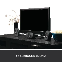 Logitech Z906 THX Surround Sound, 5.1 channels, 500 W, Universal, Black, 1000 W, IR