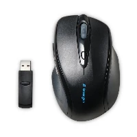 Kensington Pro Fit Wireless Full-Size Mouse, Ambidextrous, Optical, RF Wireless, 1600 DPI, Black