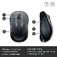 Logitech Wireless Mouse M325, Ambidextrous, Optical, RF Wireless, 1000 DPI, Black