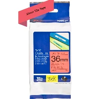 Brother Laminated tape 36mm, Black on red, TZe, Thermal transfer, Brother, PT-9600, PT-9700PC, PT-9800PCN, 3.6 cm