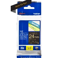 Brother Laminated tape 24mm, Gold on black, TZe, Thermal transfer, Brother, PT-7600, PT-2430PC, PT-2700, PT-2730, PT-9600, PT-9700PC, PT-9800PCN, 2.4 cm