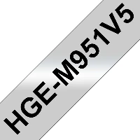 Brother HGE-M951V5, 5 pc(s), HGe, Black on silver, Matte, Brother P-touch 9500PC, 9700PC, 9800PCN, RL700S, 8 m