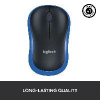 LogitechWirelessMouseM185,Ambidextrous,Optical,RFWireless,1000DPI,Black,Blue
