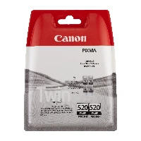 Canon PGI-520BK Black Ink Cartridge (Twin Pack), Pigment-based ink, 2 pc(s), Multi pack