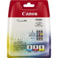 Canon CLI-8 C/M/Y Colour Ink Cartridge Multipack, Pigment-based ink, 3 pc(s)