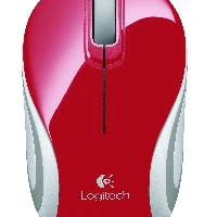 Logitech Wireless Mini Mouse M187, Ambidextrous, Optical, RF Wireless, 1000 DPI, Red