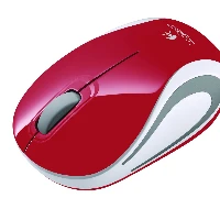 Logitech Wireless Mini Mouse M187, Ambidextrous, Optical, RF Wireless, 1000 DPI, Red