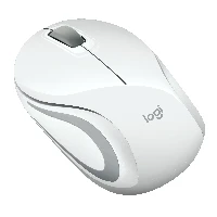 Logitech Wireless Mini Mouse M187, Ambidextrous, Optical, RF Wireless, 1000 DPI, Silver, White