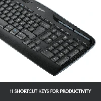 Logitech Wireless Combo MK330, Full-size (100%), Wireless, USB, QWERTZ, Mouse included