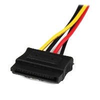 StarTech.com 12in LP4 to 2x Latching SATA Power Y Cable Splitter Adapter - 4 Pin LP4 to Dual SATA, 0.304 m, Molex (4-pin), 2 x SATA 15-pin, Male, Female, Straight