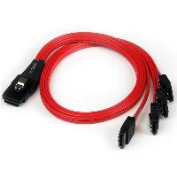 StarTech.com 50cm SFF-8087 to 4x SATA - Internal Mini SAS to SATA Reverse Cable, 0.5 m, 1 x SFF-8087, 4 x SATA, Male/Female, Black, Red, 100 g