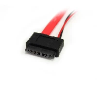 StarTech.com 12in Slimline SATA to SATA with LP4 Power Cable Adapter, 0.304 m, SATA III, SATA 13-pin, SATA 7-pin + Molex (4-pin), Female/Female, Red