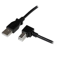 StarTech.com 2m USB 2.0 A to Right Angle B Cable - M/M, 2 m, USB A, USB B, USB 2.0, 480 Mbit/s, Black