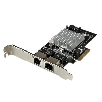 StarTech.com Dual Port PCI Express (PCIe x4) Gigabit Ethernet Server Adapter Network Card - Intel i350 NIC, Internal, Wired, PCI Express, Ethernet, 2000 Mbit/s, Aluminium, Black