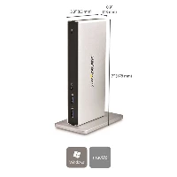 StarTech.com Dual-Monitor USB 3.0 Docking Station with DVI and Vertical Stand, Wired, USB 3.2 Gen 1 (3.1 Gen 1) Type-B, 3.5 mm, 10,100,1000 Mbit/s, IEEE 802.3, IEEE 802.3ab, IEEE 802.3u, Black, Silver